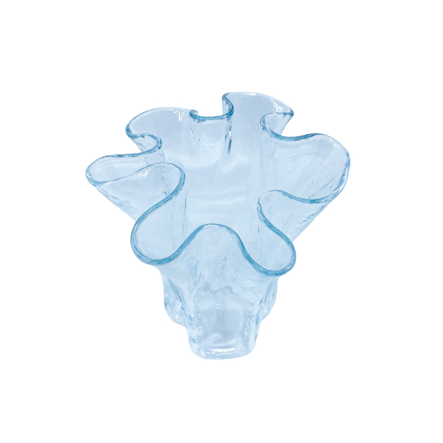 Vintage Ruffled Rim Glass Vase