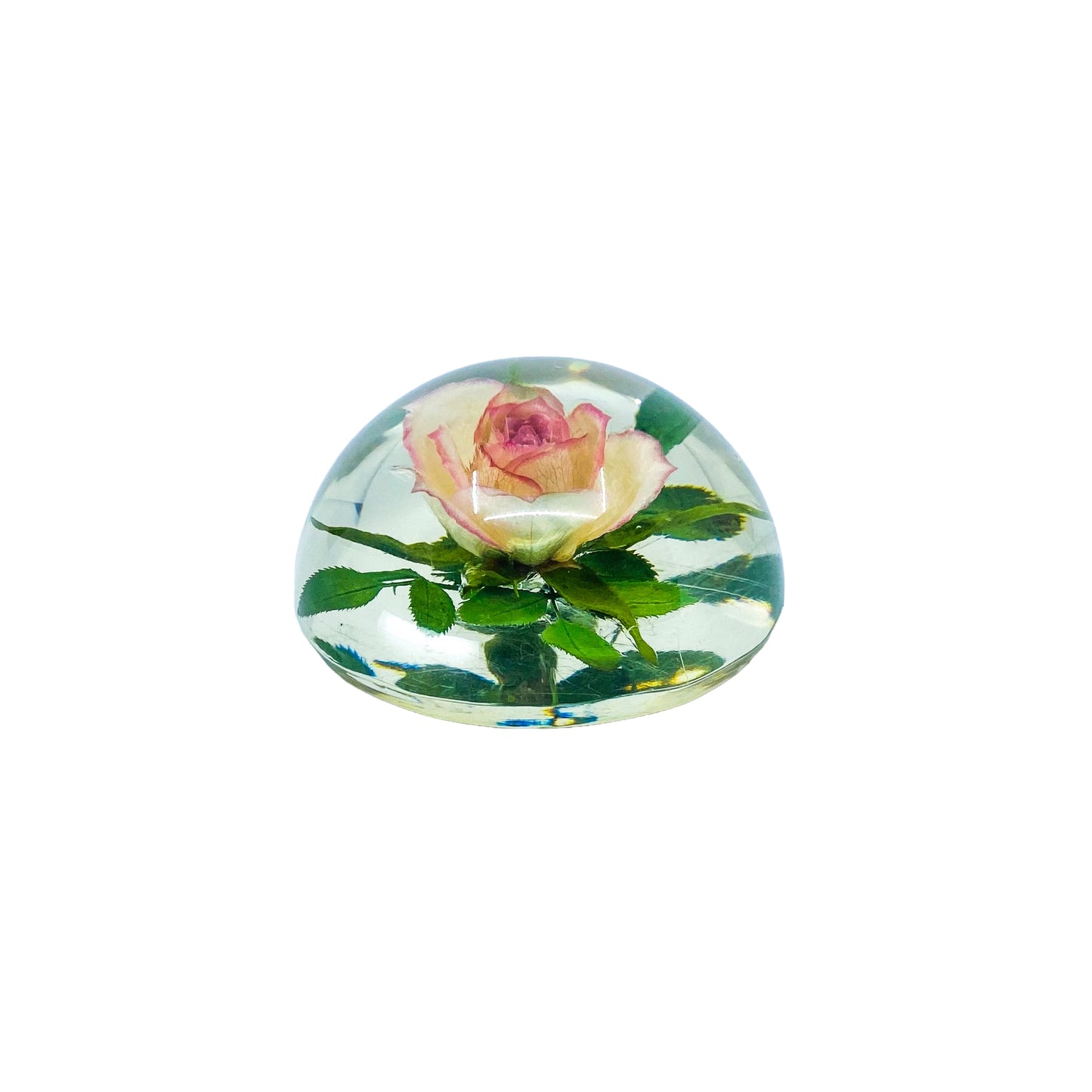 Floral Rose Lucite Paperweight