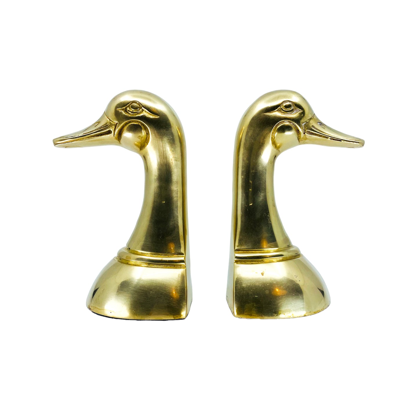 Vintage Brass Mallard Duck Bookends