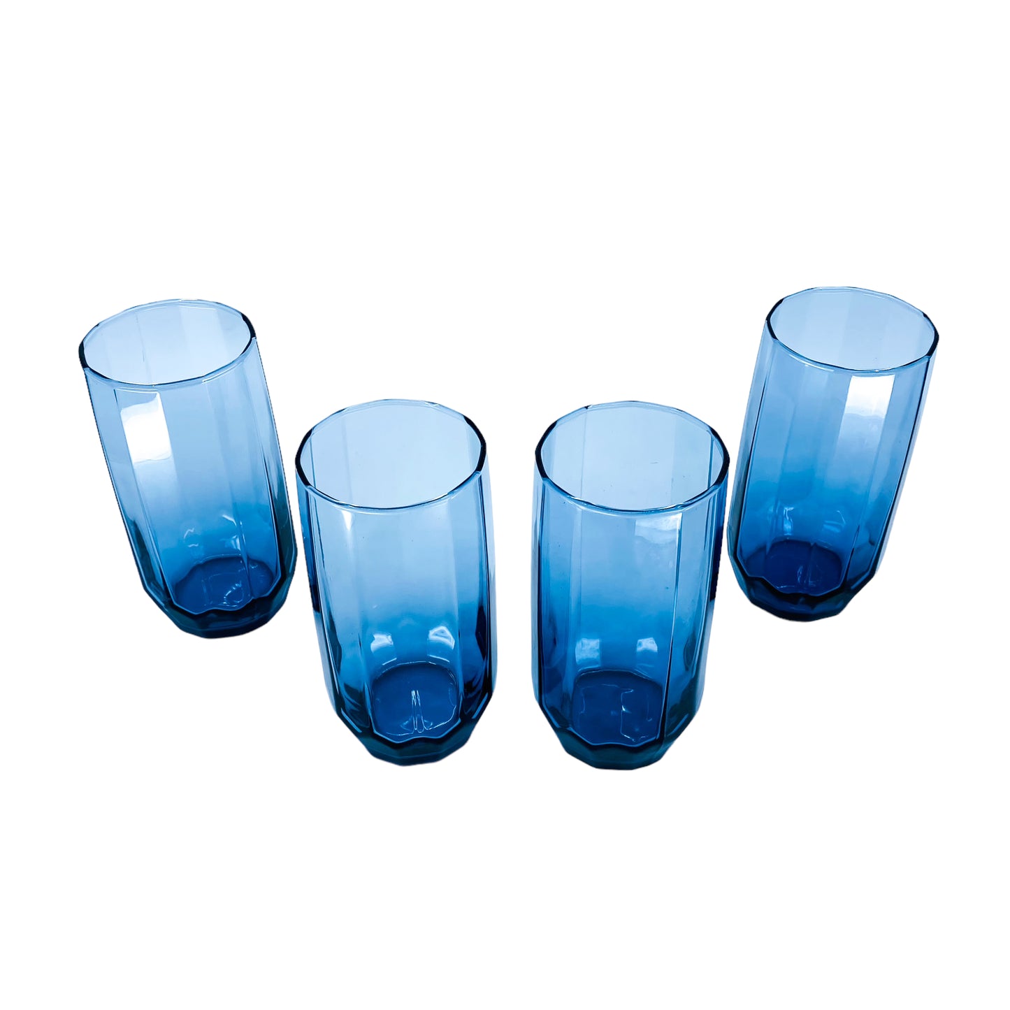 Vintage Blue Smoke Libbey Glasses, Set of 4