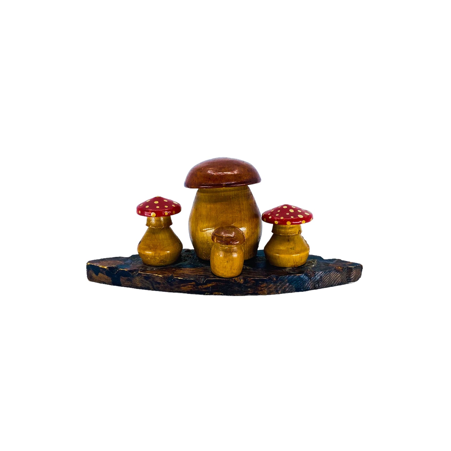 Vintage Mushroom Wooden Statue
