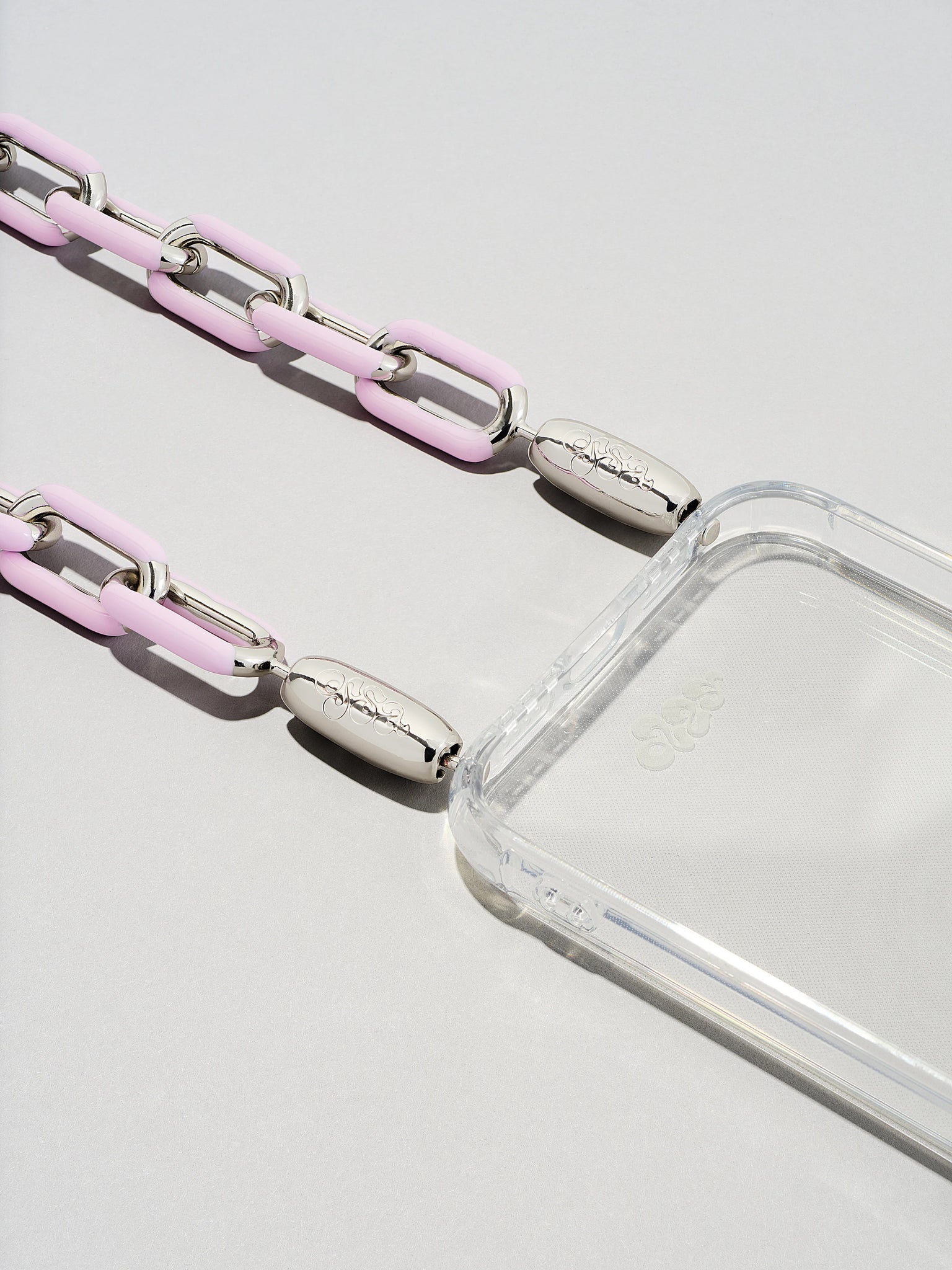 Ossa: Pink Enamel Cablechain Wristlet