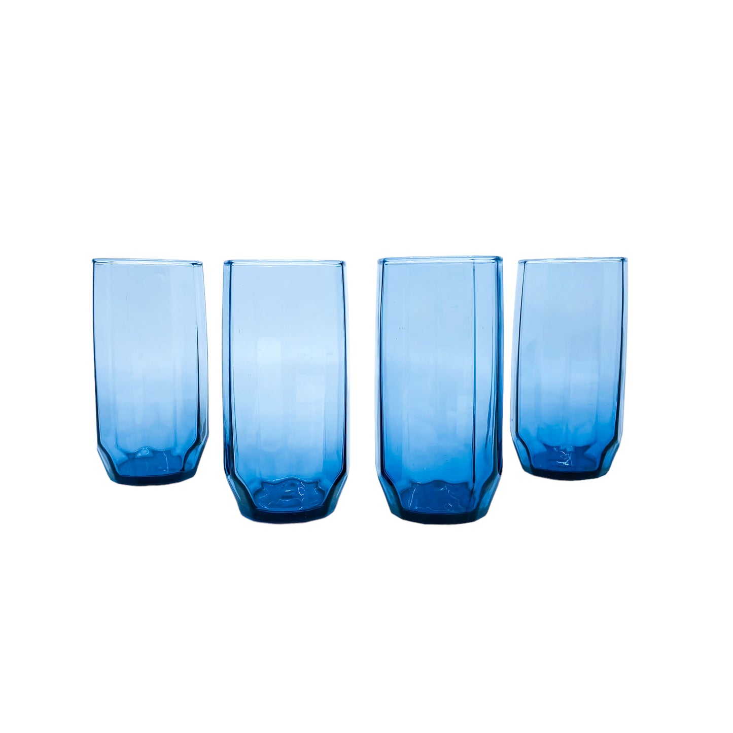 Vintage Blue Smoke Libbey Glasses, Set of 4