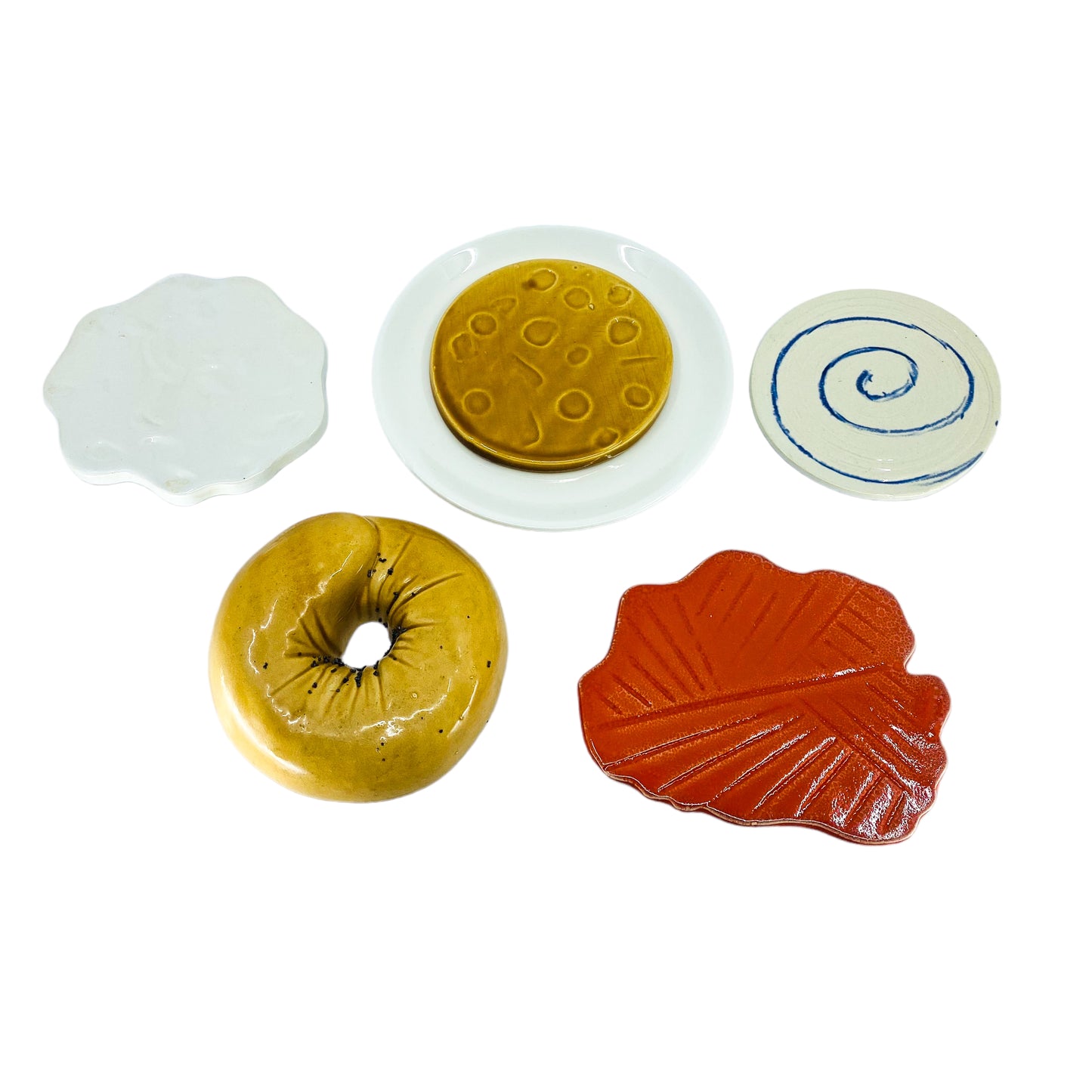 Jo Anne Marquardt Deli Coasters JAM Inc. Bagel Lox Ceramic Coaster Set