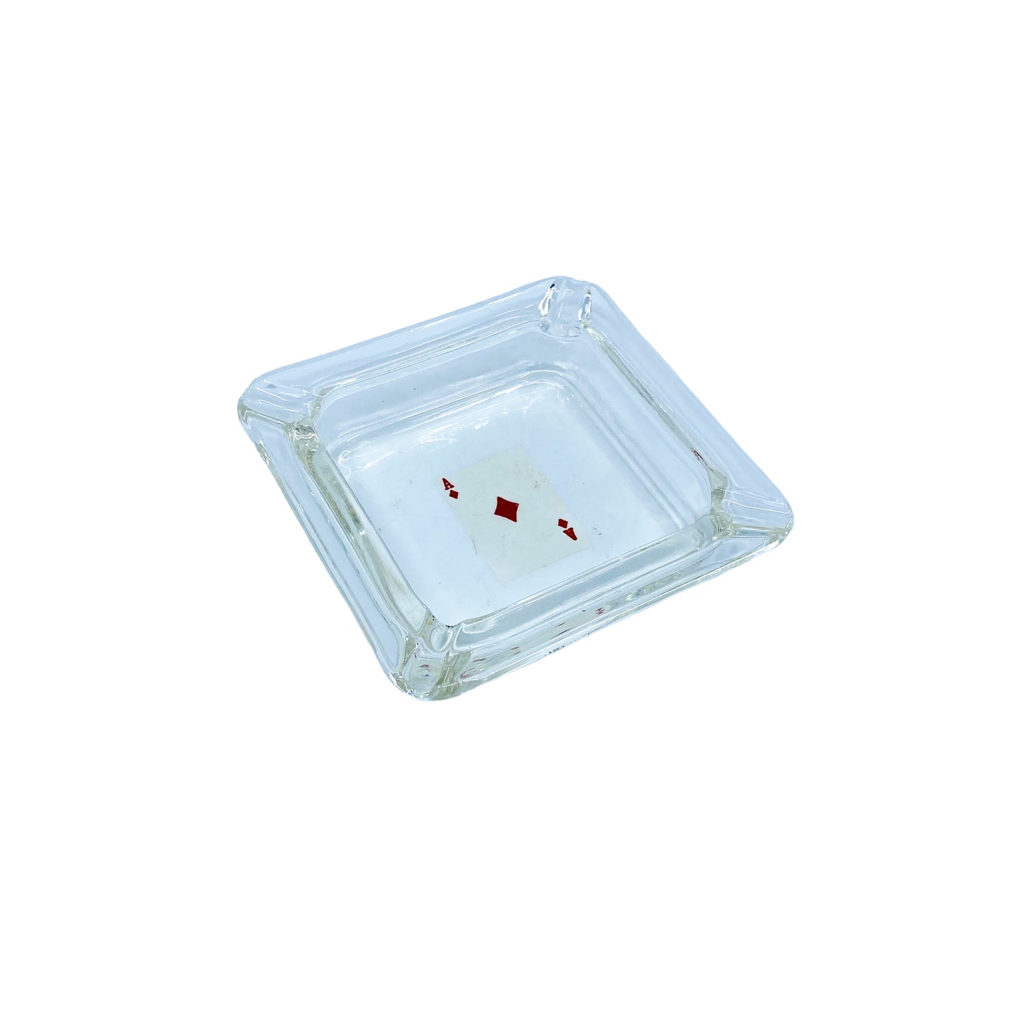 Vintage Ace of Diamonds Glass Ashtray
