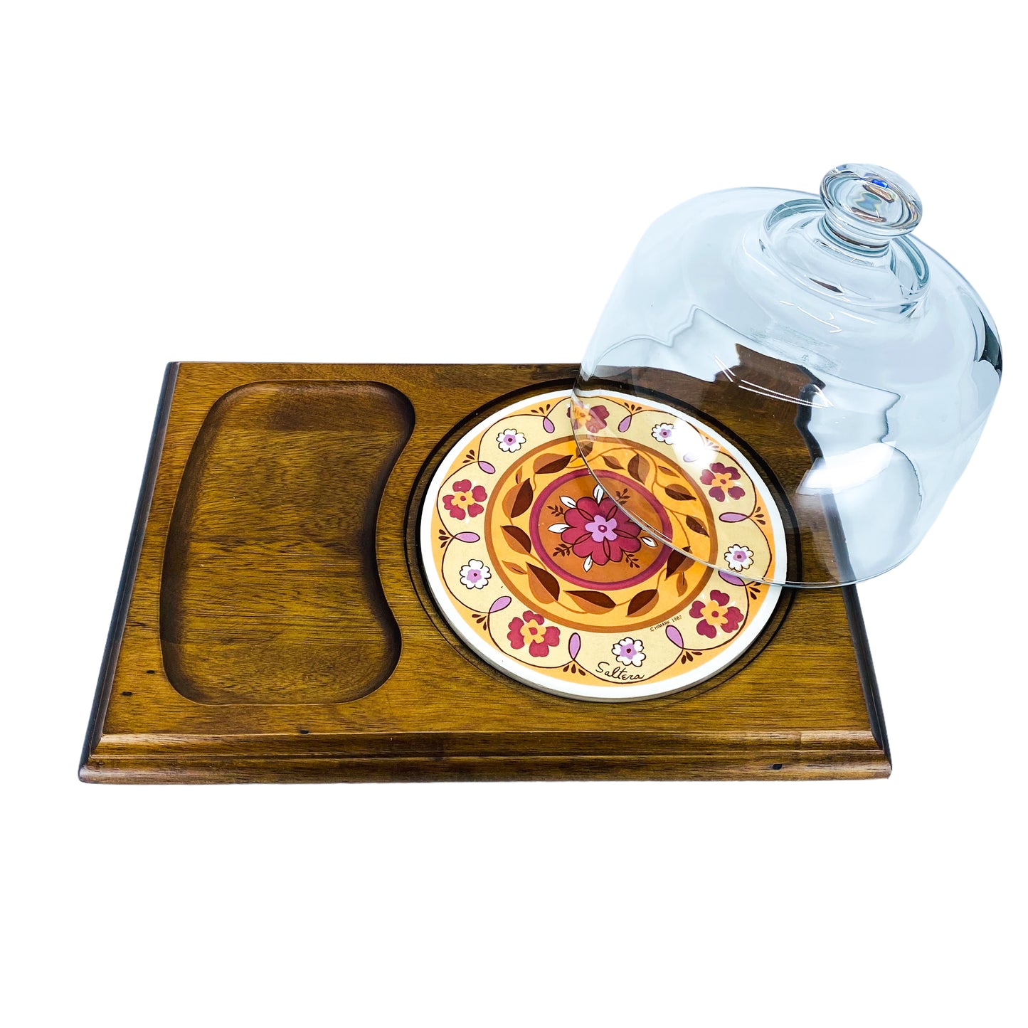 Vintage Himark Saltera Cloche & Cheese Board, 1982