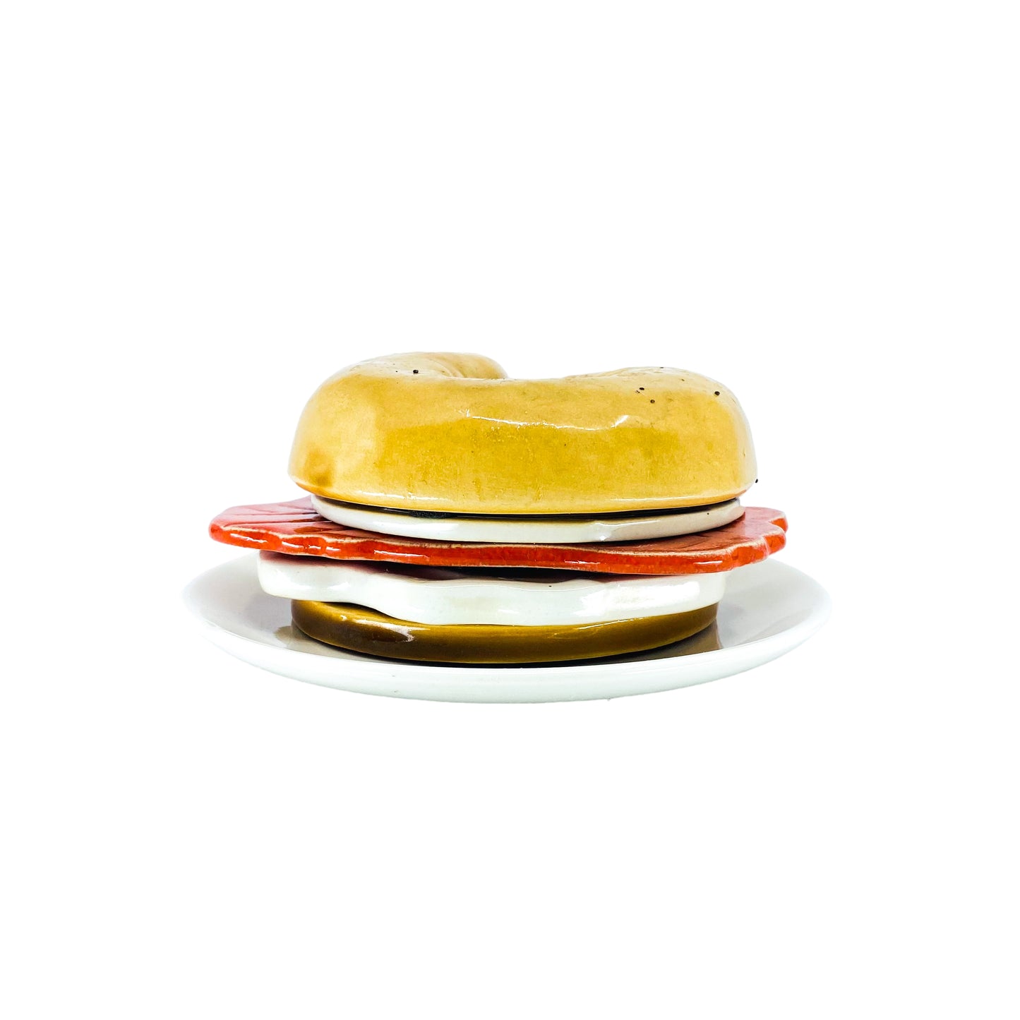 Jo Anne Marquardt Deli Coasters JAM Inc. Bagel Lox Ceramic Coaster Set