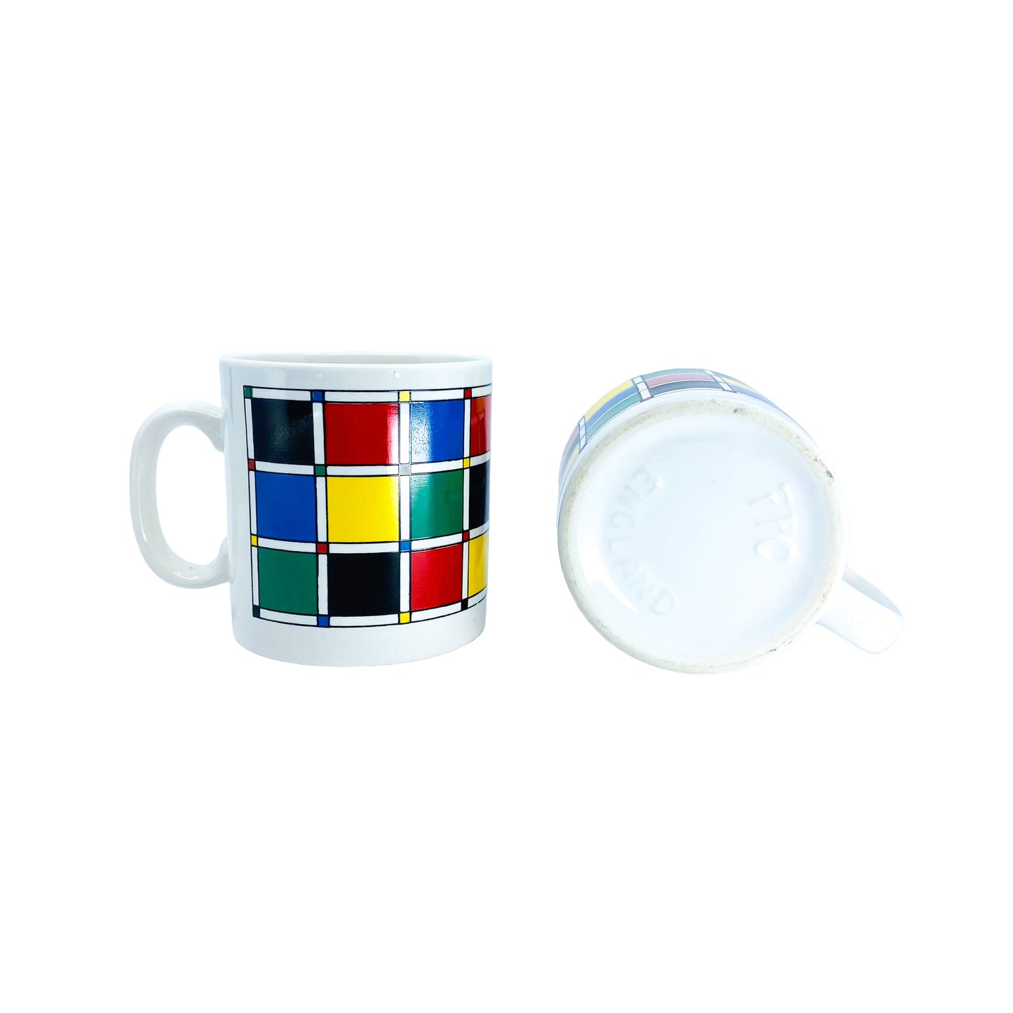 FPC England Checkered Mugs, Pair