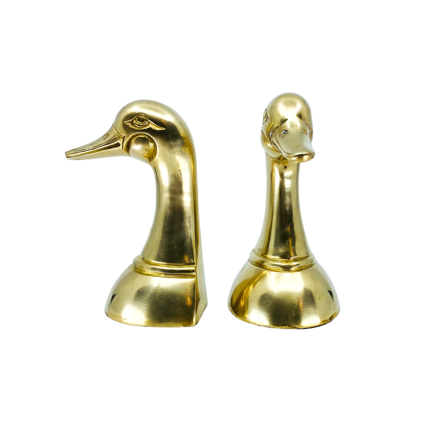 Vintage Brass Mallard Duck Bookends