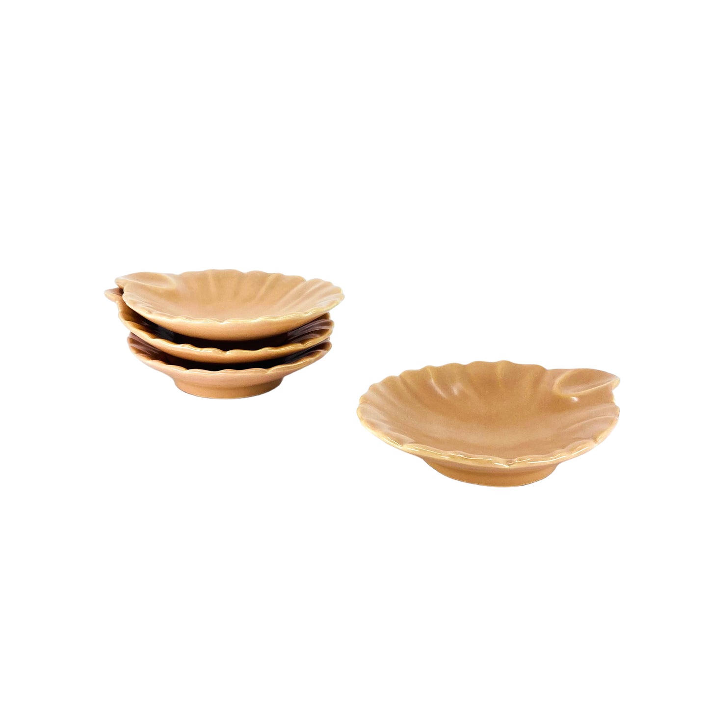 Vintage Franciscan Ware California Pink Leaf Ashtrays, Set of 4