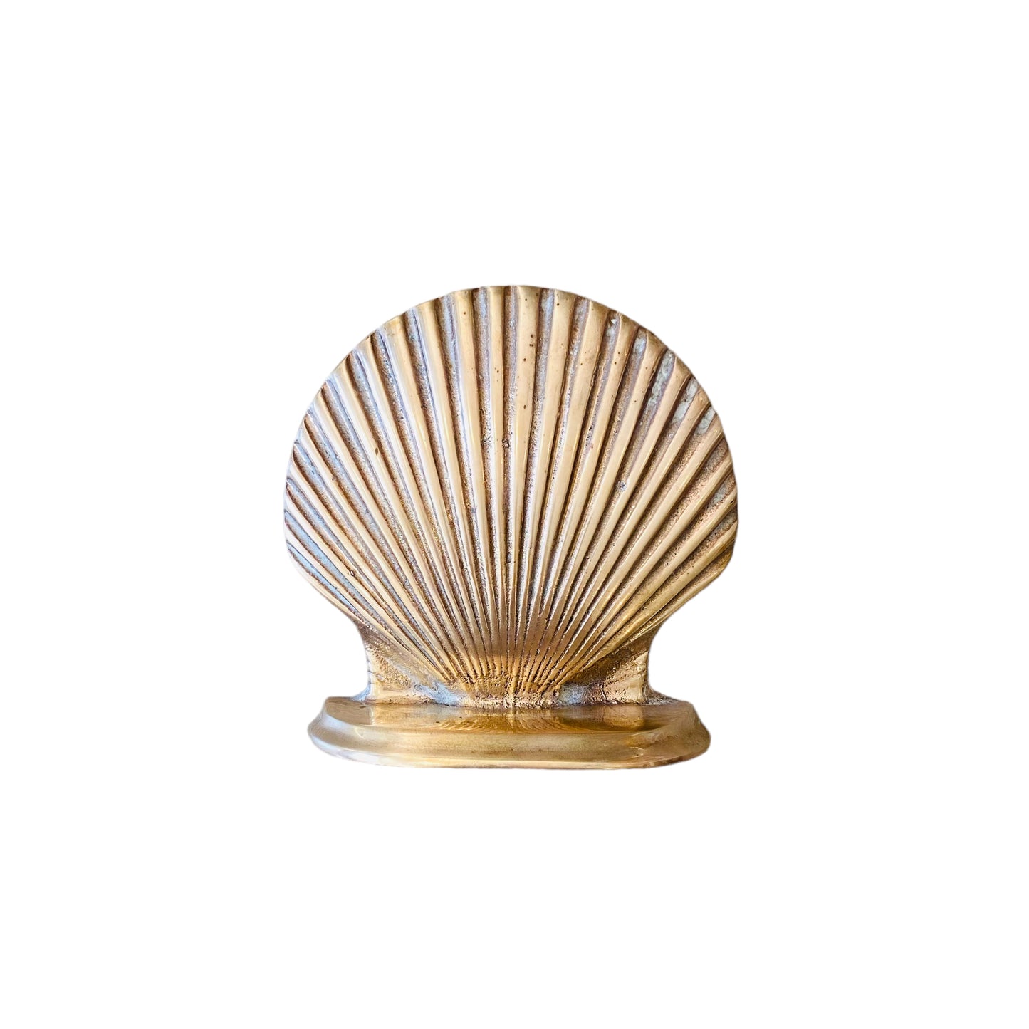 Large Shell Brass Bookends