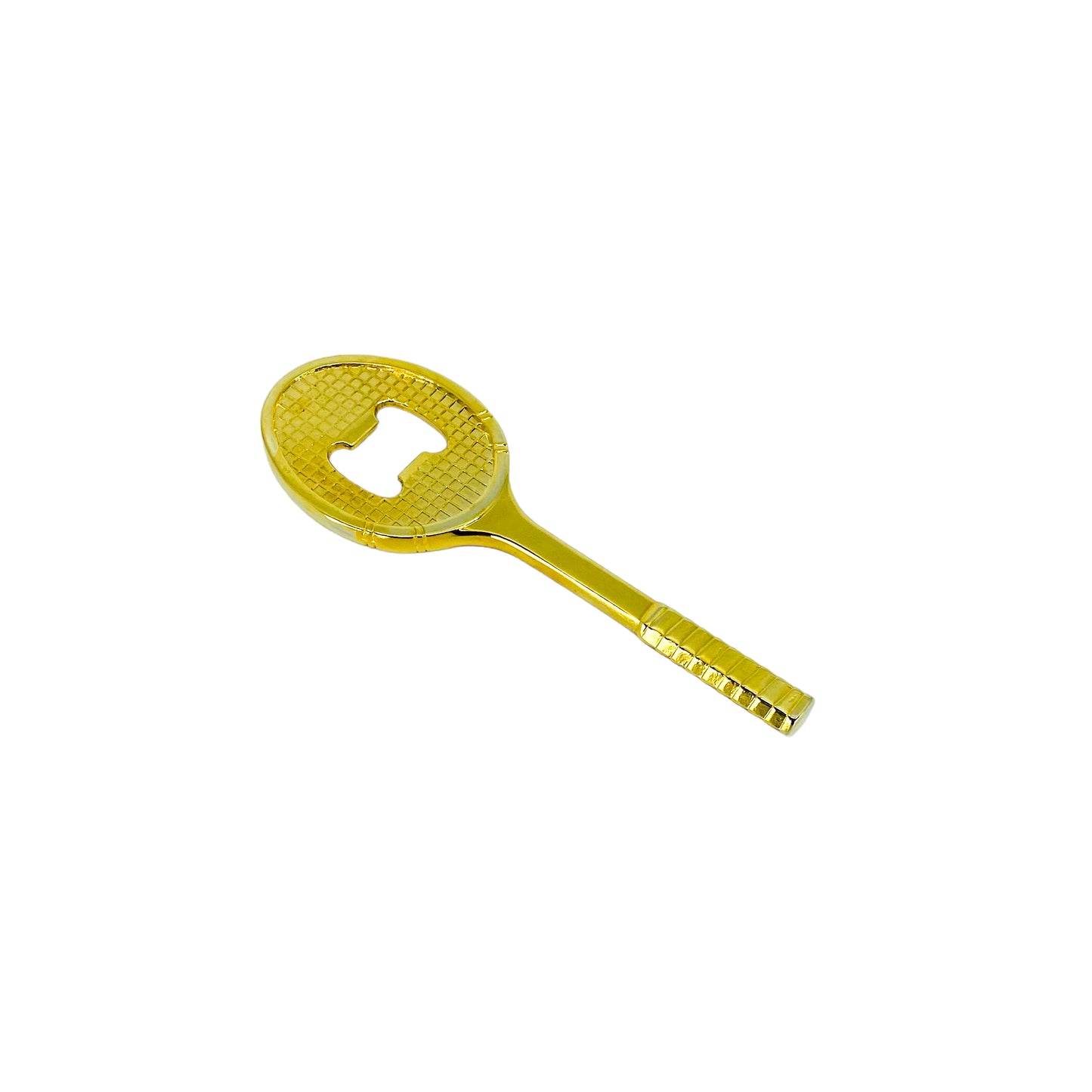 Vintage Brass Plated Tennis Racket Bottle Opener, NIB, 1989