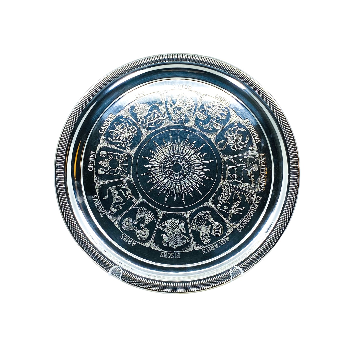 Vintage Astrological Signs Zodiac Serving Plate Platter Tray By Kent Silversmith
