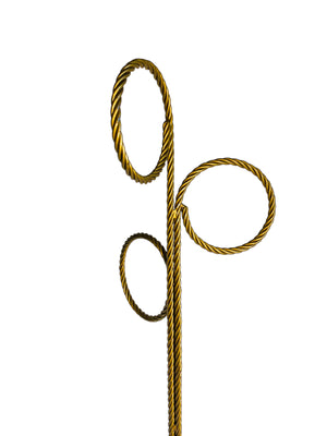 1970’s Hollywood Regency Braided Gilt Iron 3-Ring Towel Holder / Valet, Local Pickup Only**