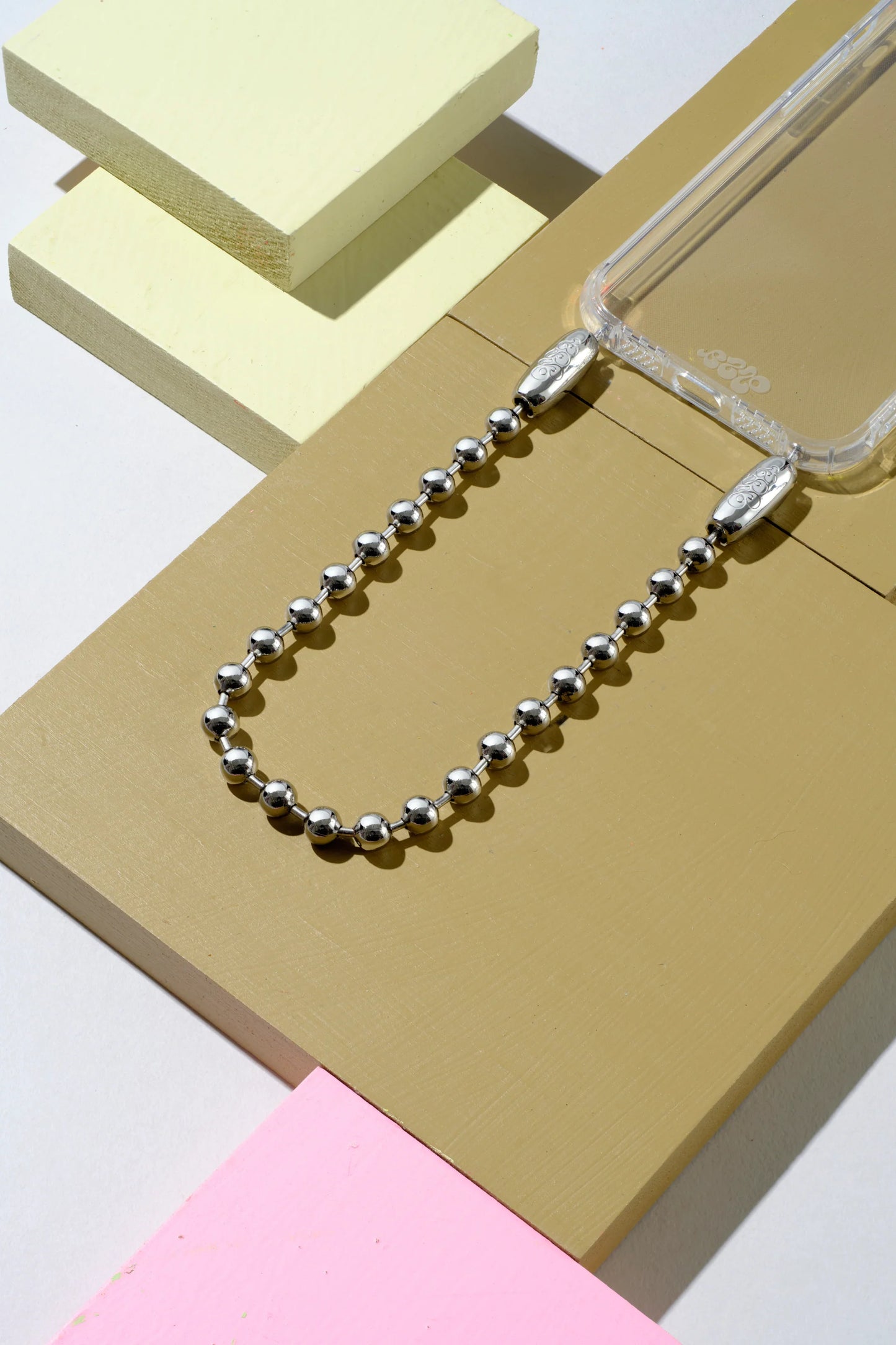 Ossa: Rhodium Ballchain Wristlet