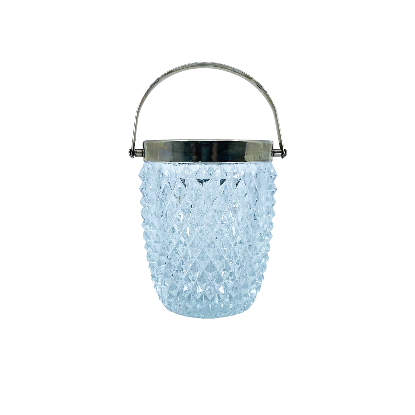 MCM Raimond Hand Made Crystal & Silver Plate Ice Bucket, Made in England