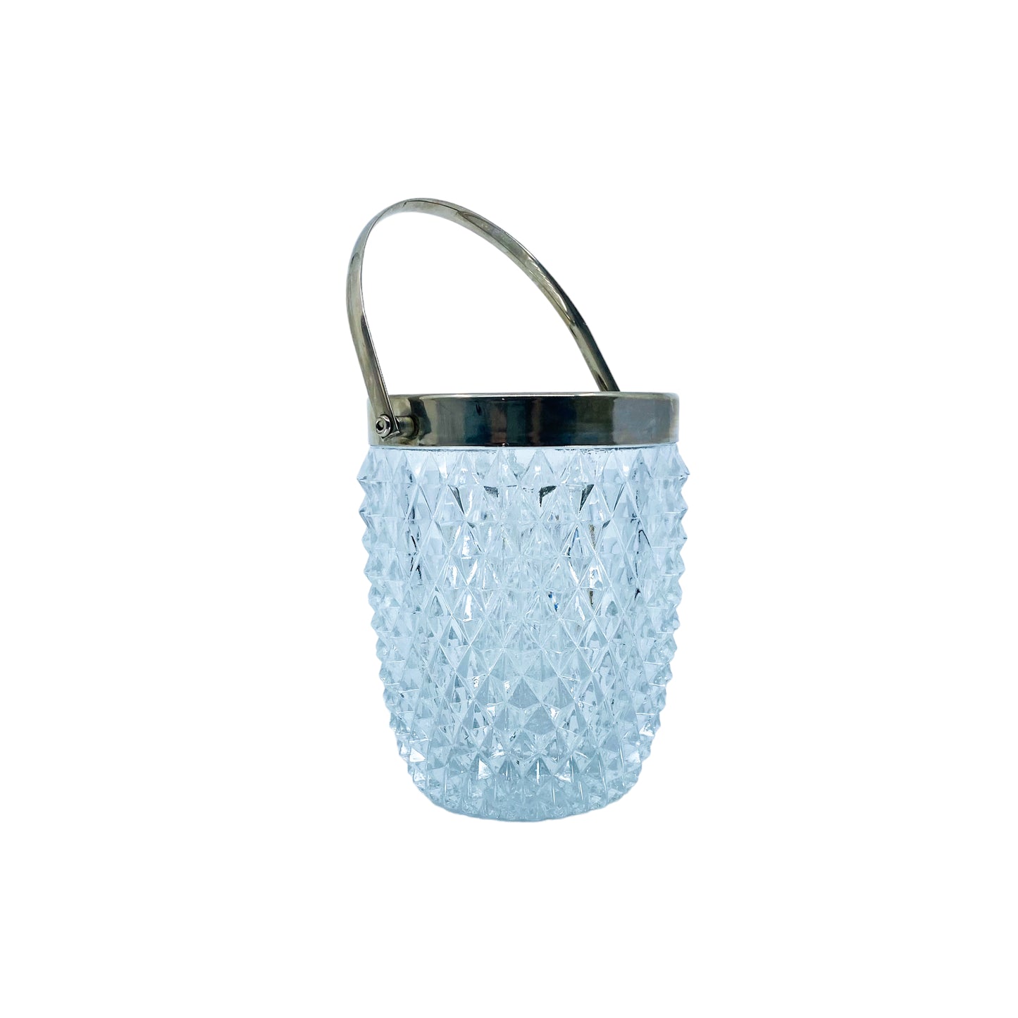 MCM Raimond Hand Made Crystal & Silver Plate Ice Bucket, Made in England