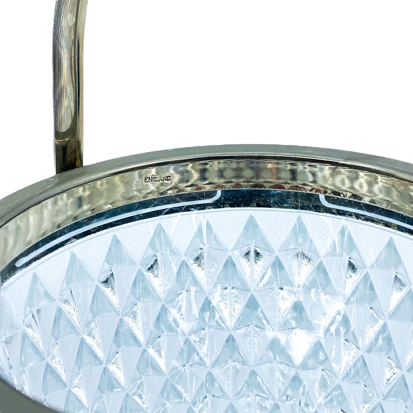 MCM Raimond Hand Made Crystal & Silver Plate Ice Bucket, Made in England