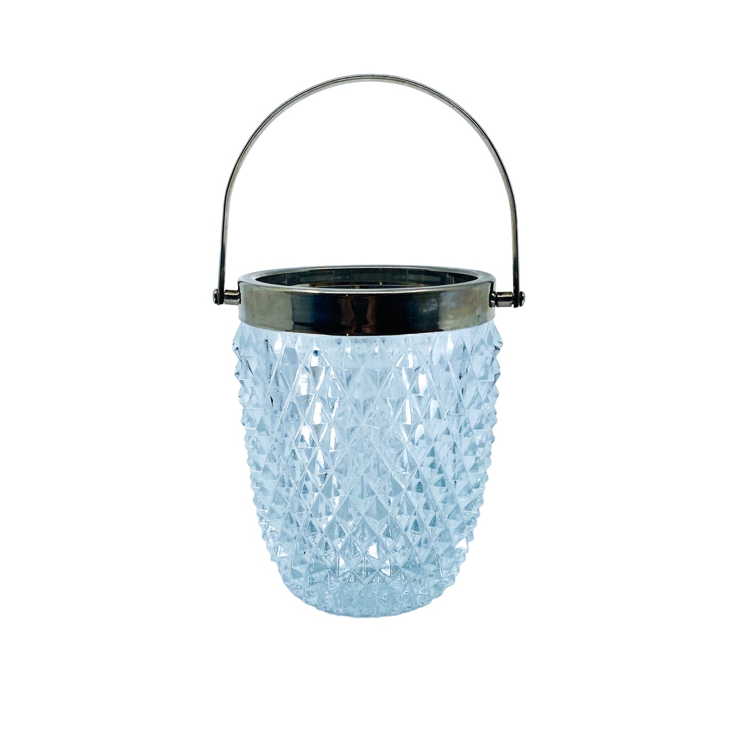 MCM Raimond Hand Made Crystal & Silver Plate Ice Bucket, Made in England