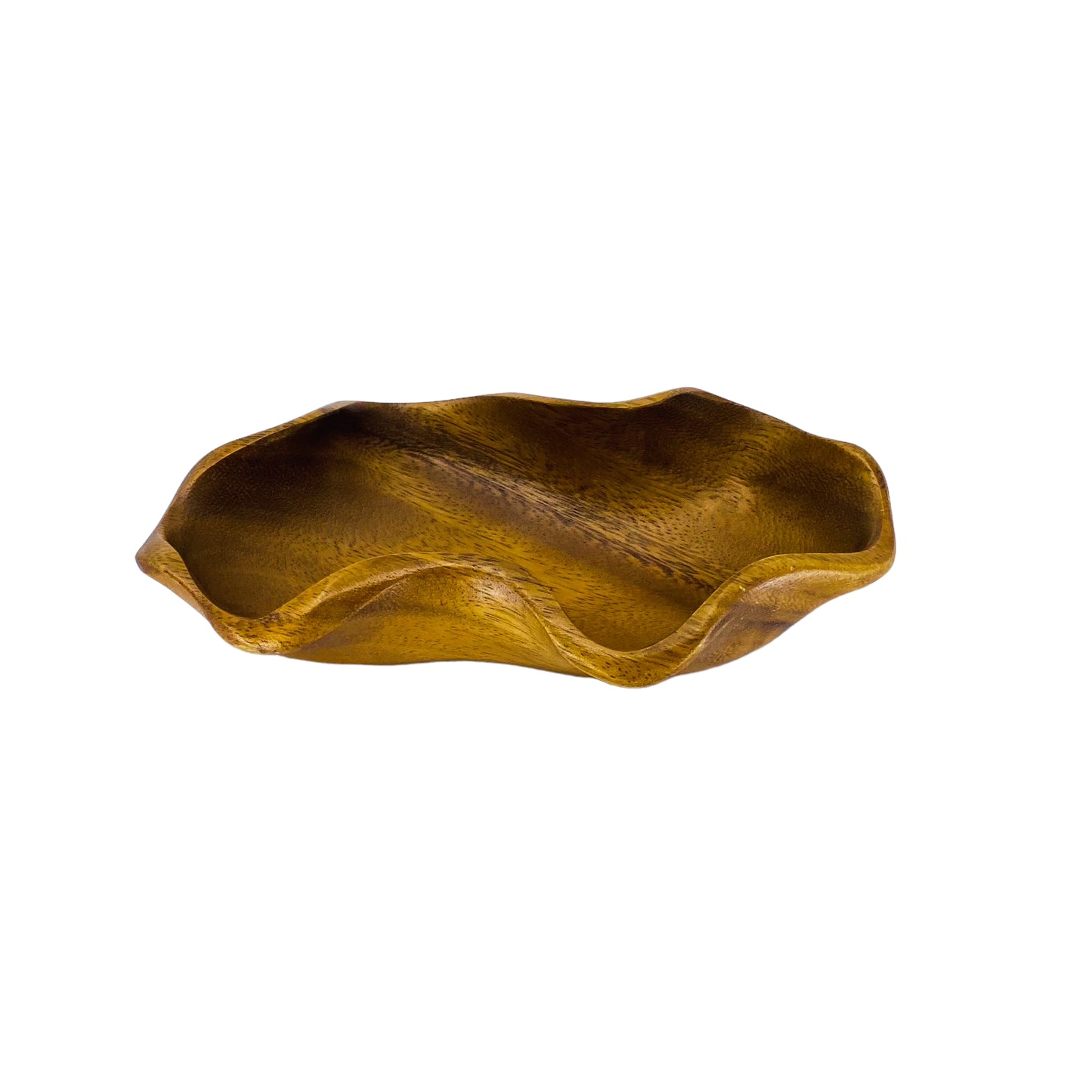Vintage Wavy Monkeypod Wood Bowl