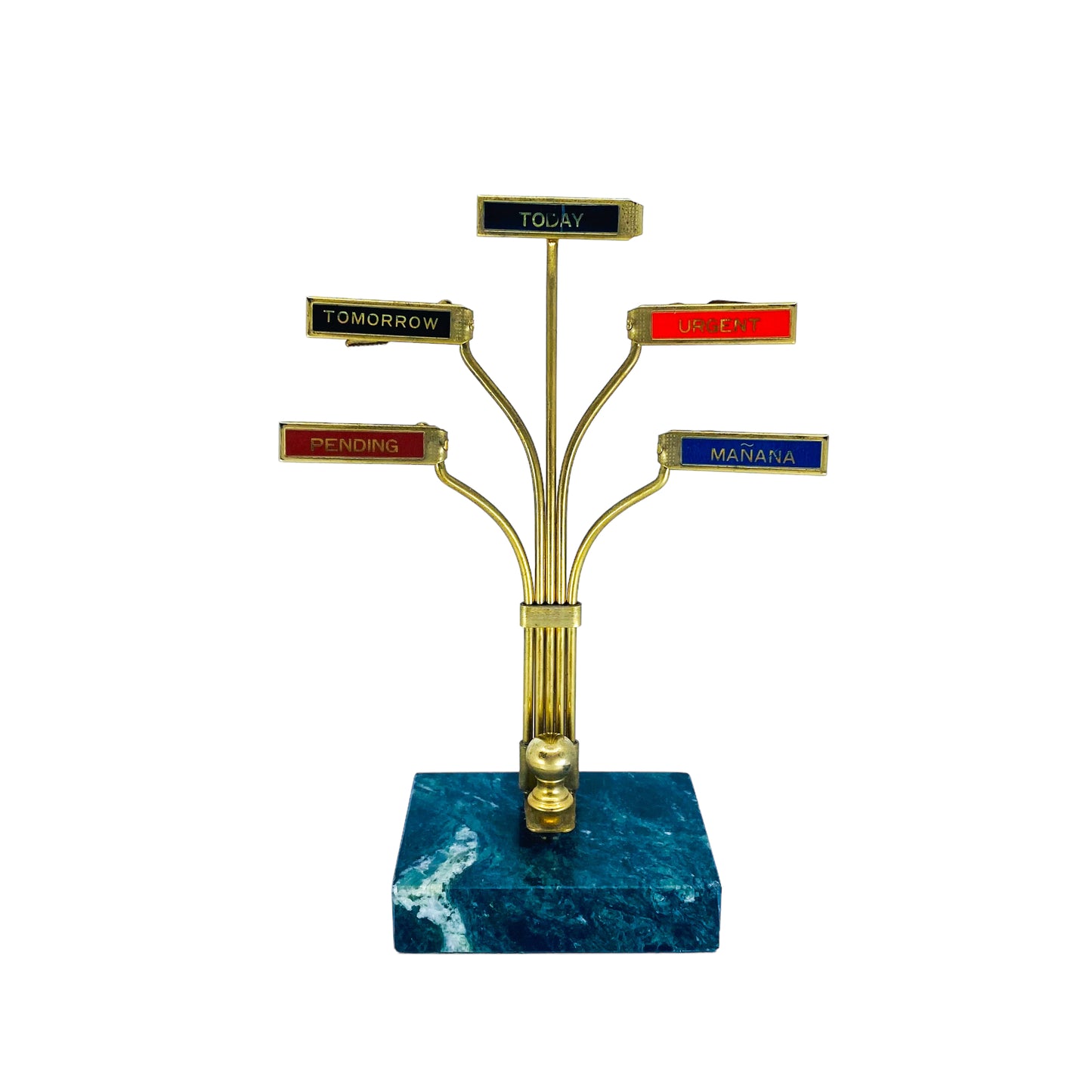 Vintage Marble & Brass Desktop Organizer