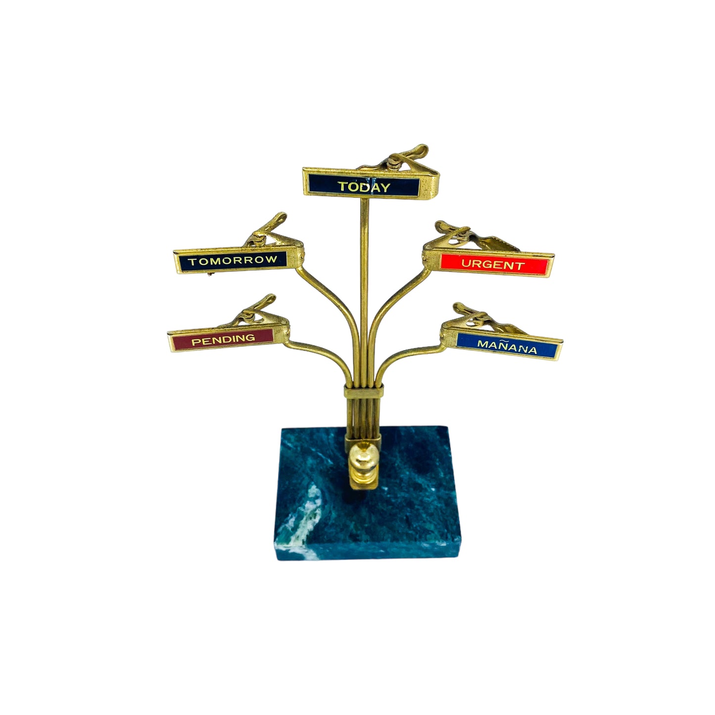 Vintage Marble & Brass Desktop Organizer