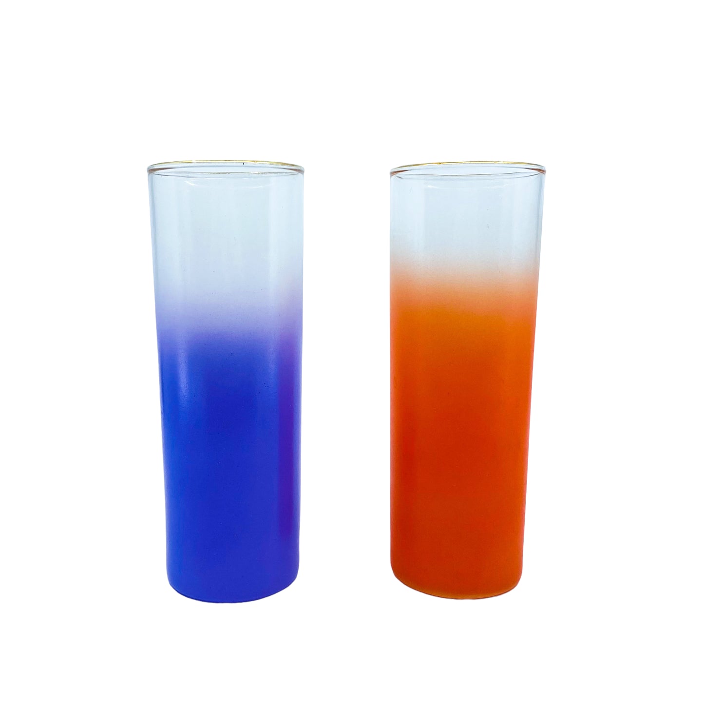 Vintage Blendo Tom Collins Multicolor Glasses, Set of 4