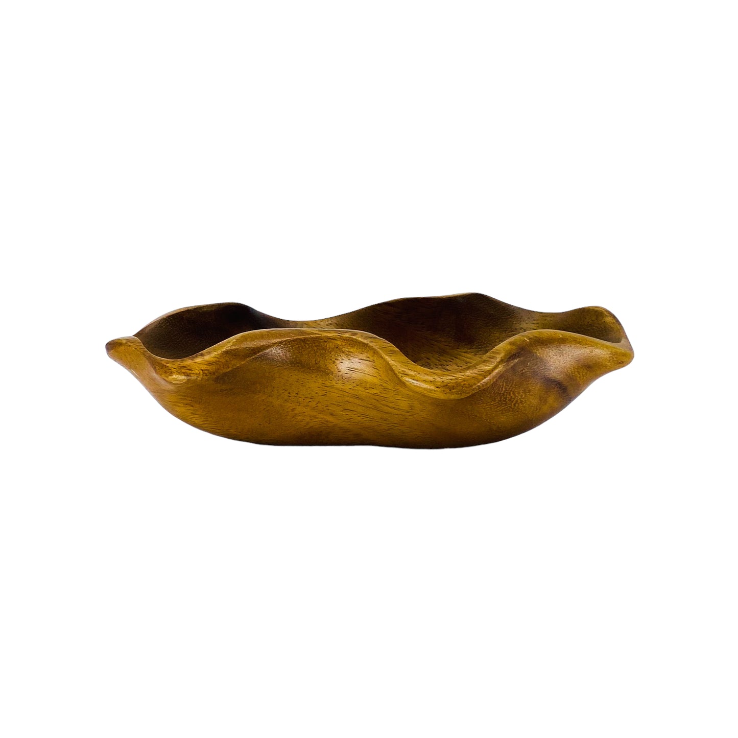 Vintage Wavy Monkeypod Wood Bowl