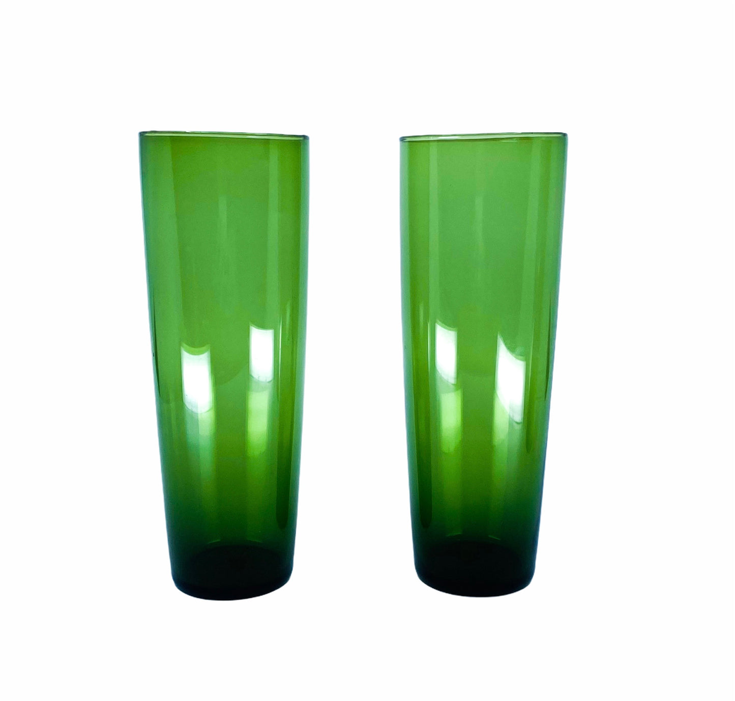 Vintage Olive Green Slim Tallboys, Set of 4