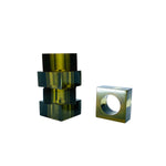 Vintage MCM Smoked Acrylic Square Napkin Rings, Set of 5