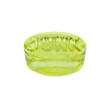 Vintage Yellow “JUNK” Glass Paperweight