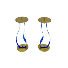 Sculptural Lucite Resin Candle Holders, Pair