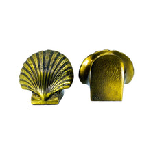 Vintage Solid Brass Shell Bookends