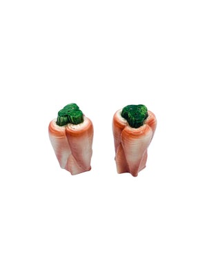 Vintage Ceramic Carrot Salt & Pepper Shakers, Japan