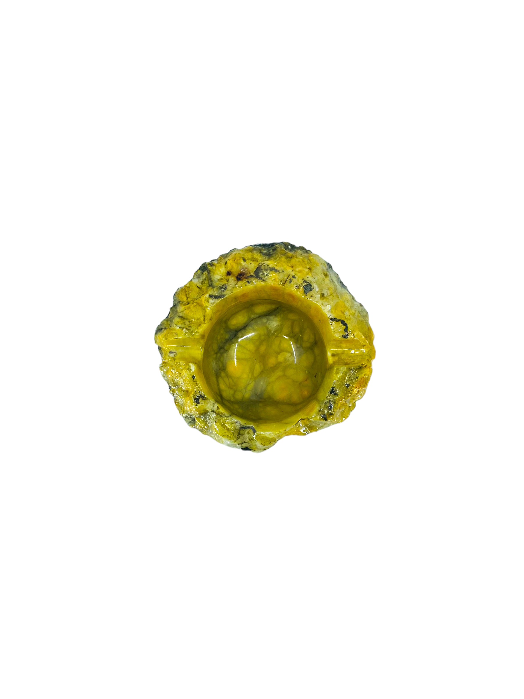Yellow Alabaster Raw Edge Ashtray