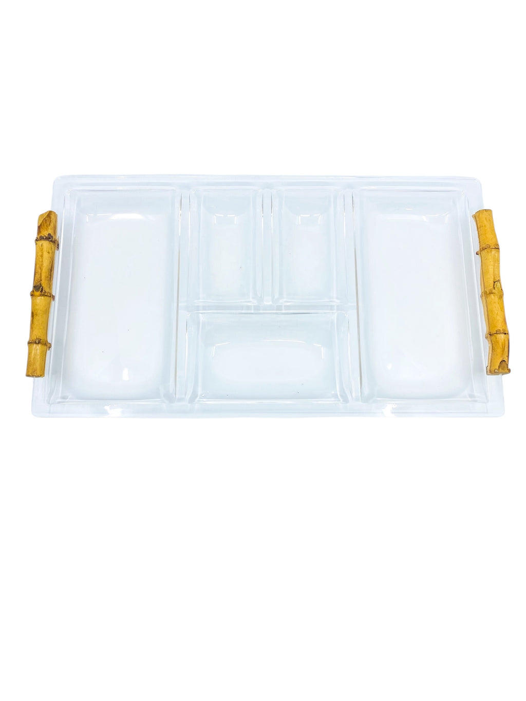Vintage Acrylic Tray with Bamboo Handles