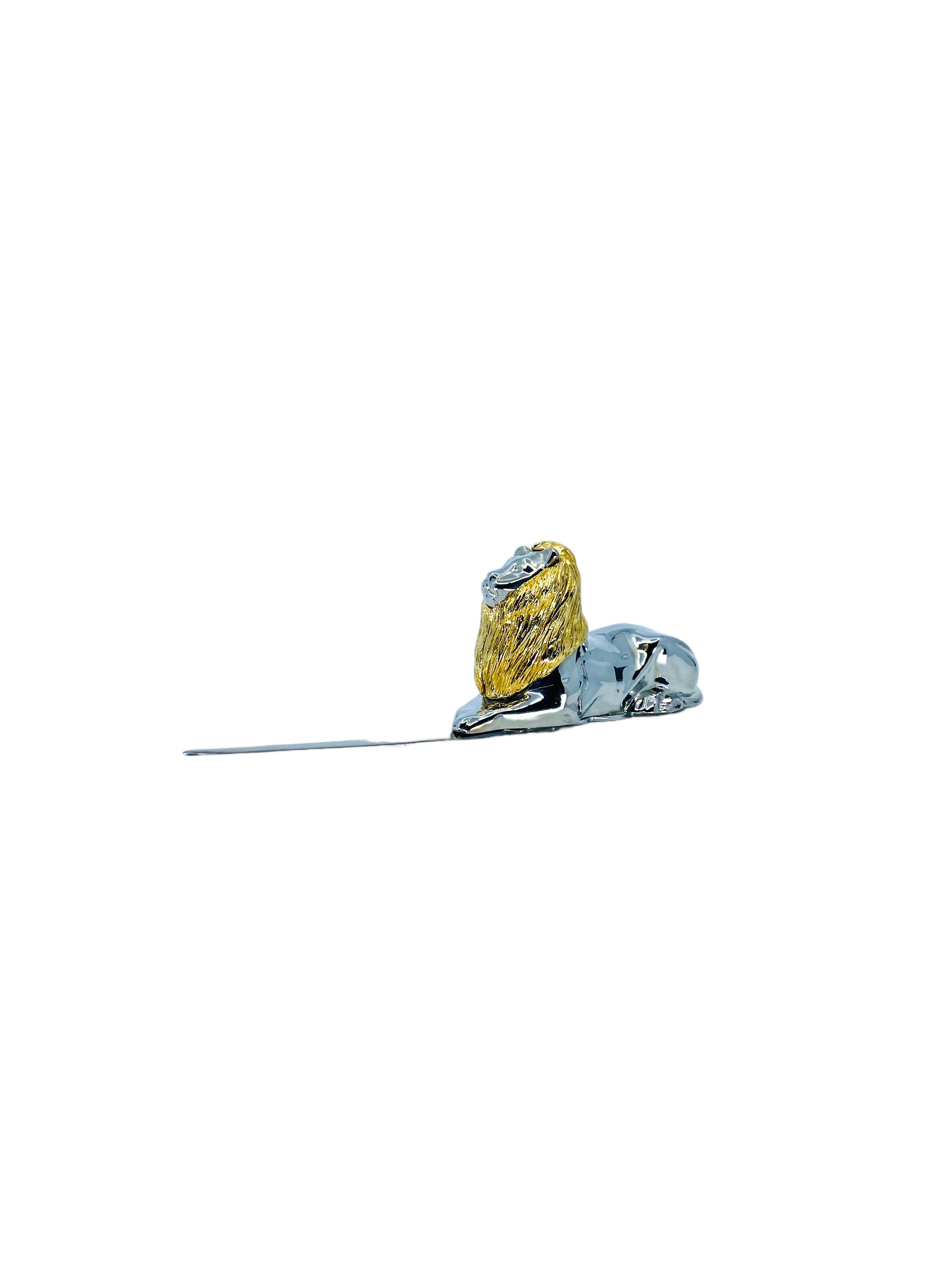Heavy Silver & Gold Lion Letter Opener