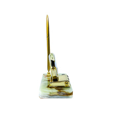 Vintage Onyx Perpetual Desk Calendar & Pen, Made in Italy