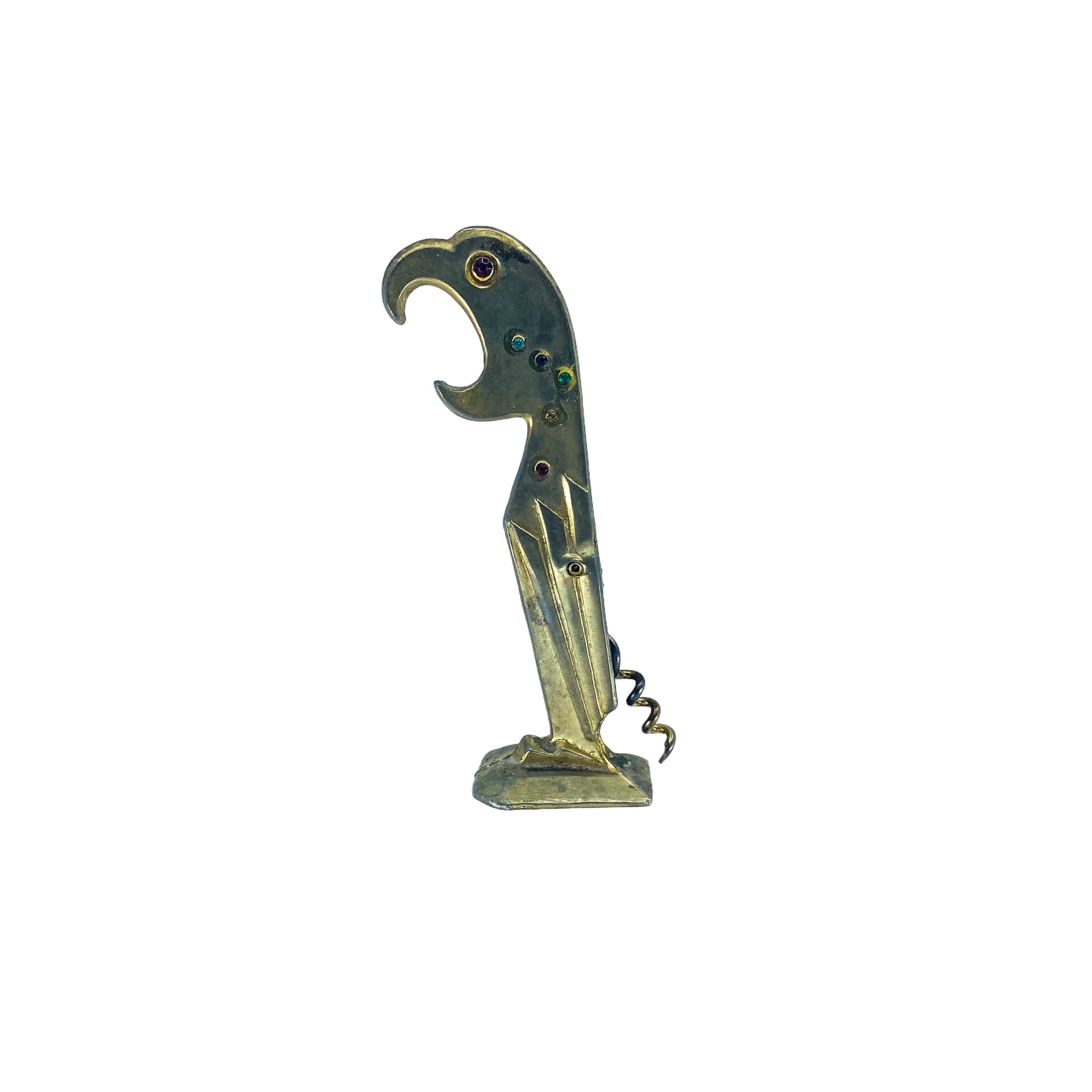 Vintage Art Deco Figural Parrot Bottle Opener & Corkscrew, 1950’s