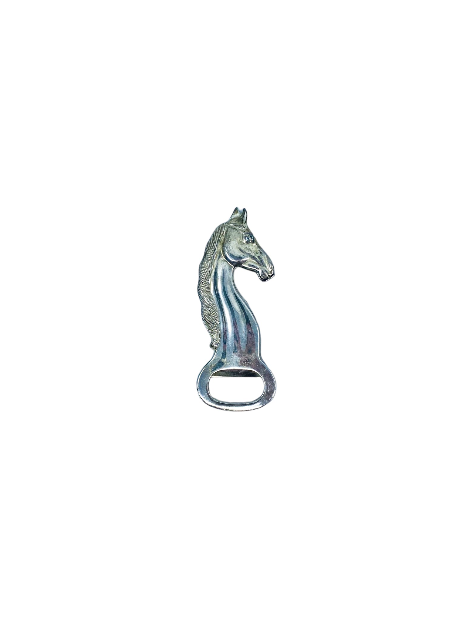 Vintage Chrome Horse Head Bottle Opener