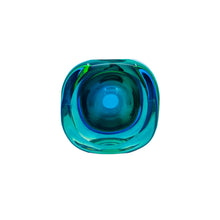 Vintage Flavio Poli for Seguso Sommerso Blue-Green Italian Murano Glass Bud Vase