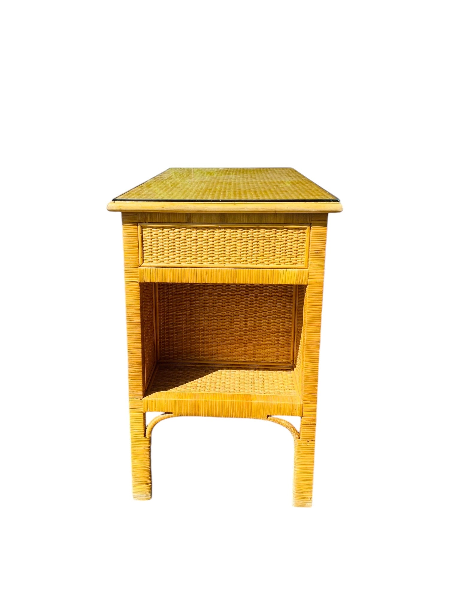 Rattan Wrapped Floating Writers Desk, **Pick Up Only