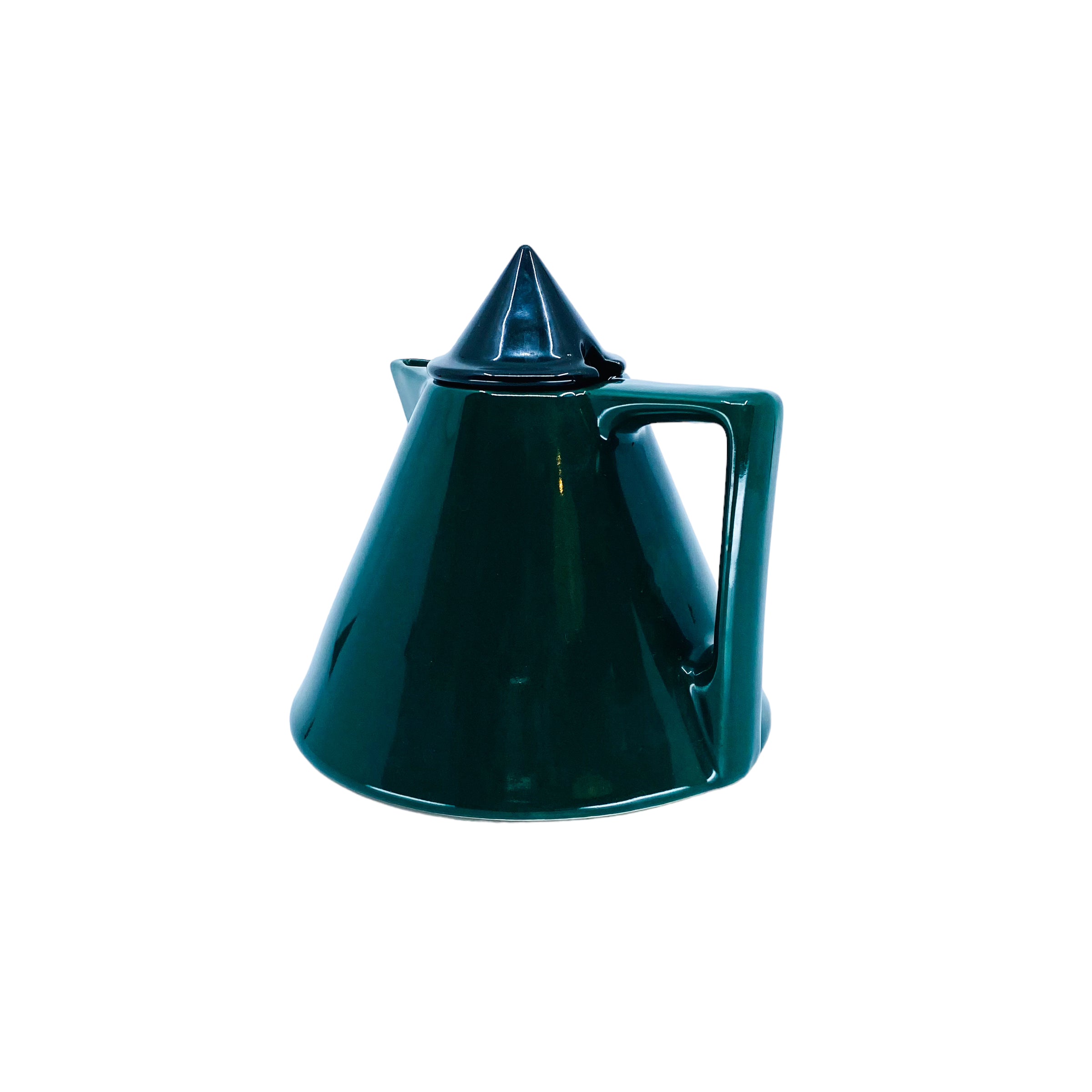Vintage Memphis Style Ceramic Green Teapot