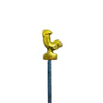 MCM Metal Turkish BBQ Skewers with Brass Figurine Tops, Set of 6