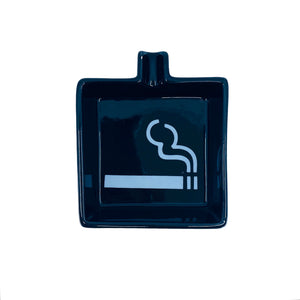 Vintage Black Ceramic Ashtray