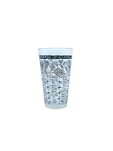 Vintage Federal Glass MCM Cocktail Recipe Tumbler, Black