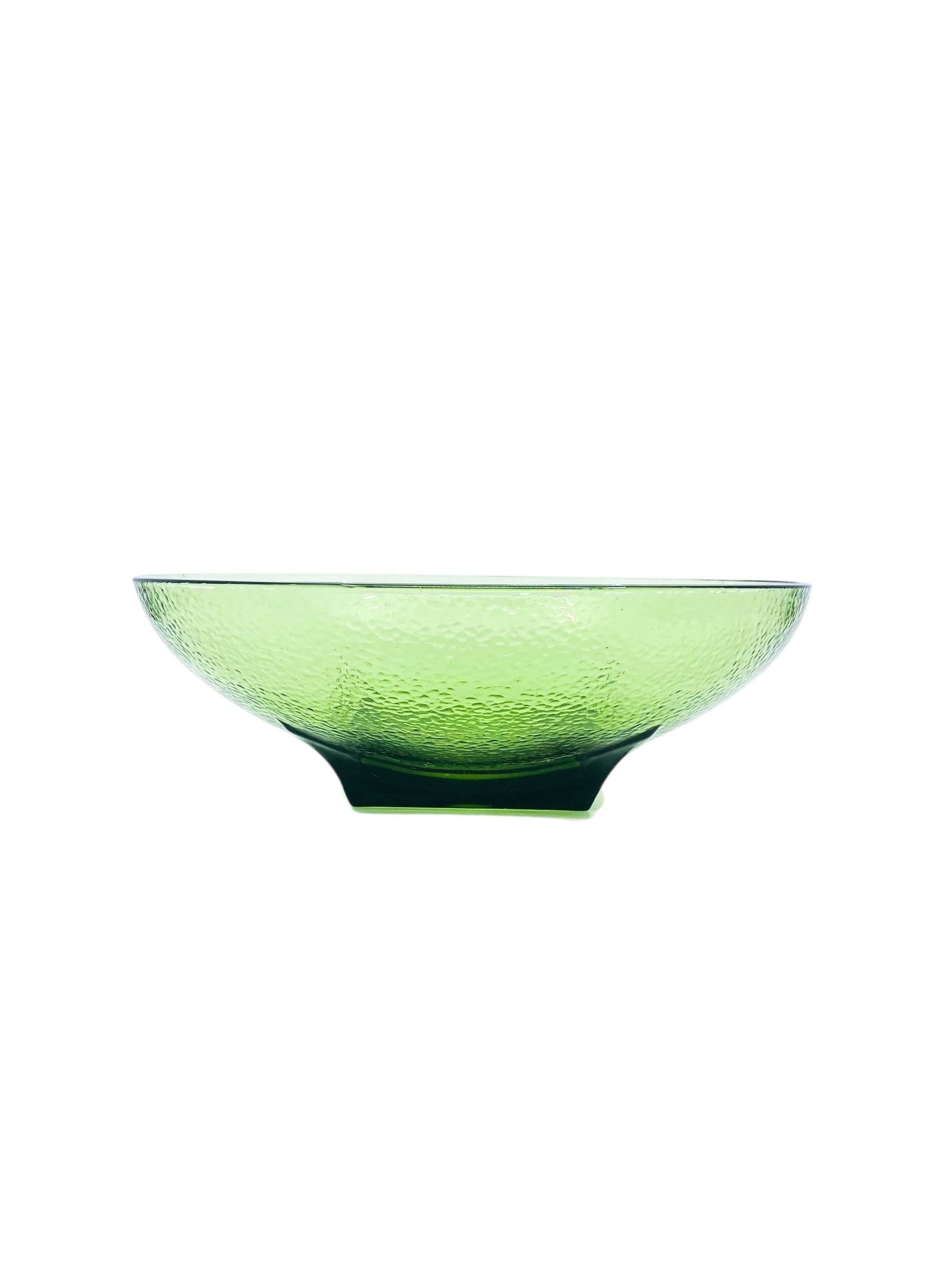 Vintage 1960’s Hazel-Atlas Pebbled Glass Chip & Dip Set,