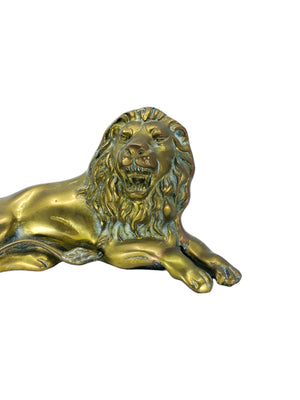 Solid Brass Laying Lion