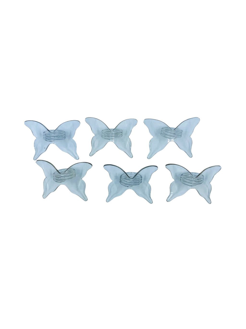 Lucite Butterfly Napkin Rings, Set of 6