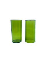 Vintage Avocado Green Plastic Glasses, Set of 5